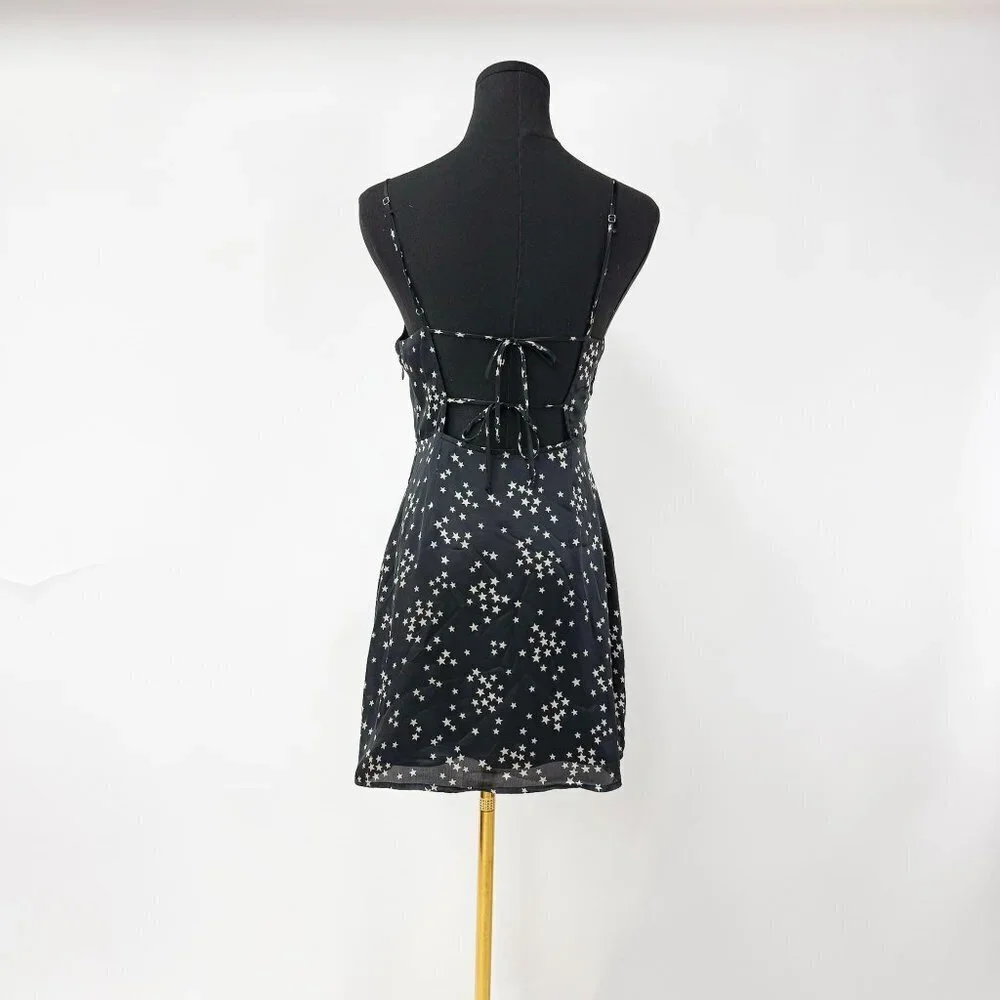 BRAND NEW WITHOUT TAGS COTTON CANDY LA SATIN STAR DRESS SUMMER MINI DRESS - Picture 4 of 7